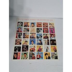 Elvis Presley 1960s RCA Record Label Covers 36 Stamp Sheet Limited Edition Mint